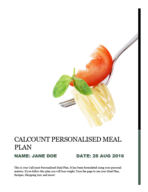 CalCount Personalised Meal Plan