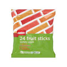 low calorie snack from Coles Fruit Sticks