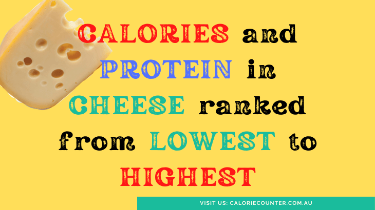 Calories and Protein in 48 Cheeses ranked Lowest to Highest