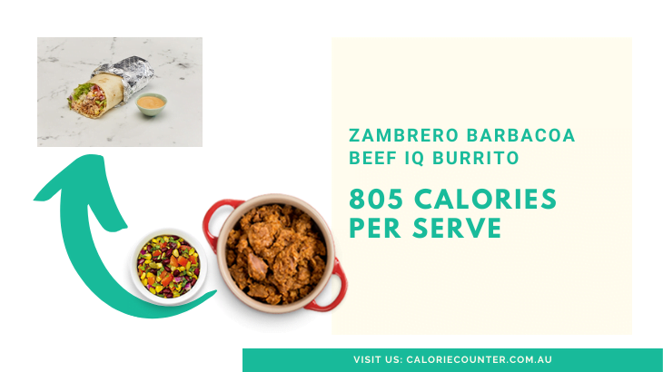 Zambrero Barbacoa Beef IQ Burrito Calories
