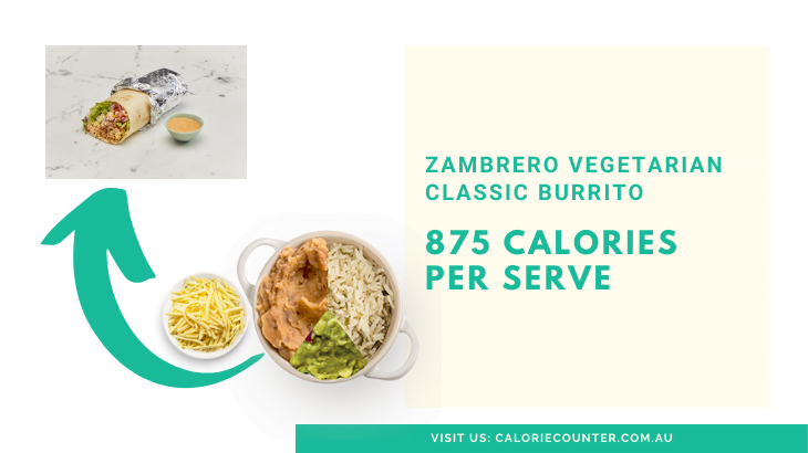 Zambrero Vegetarian Classic Burrito Calories