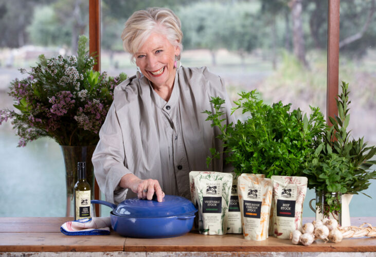 Maggie Beer with her products
